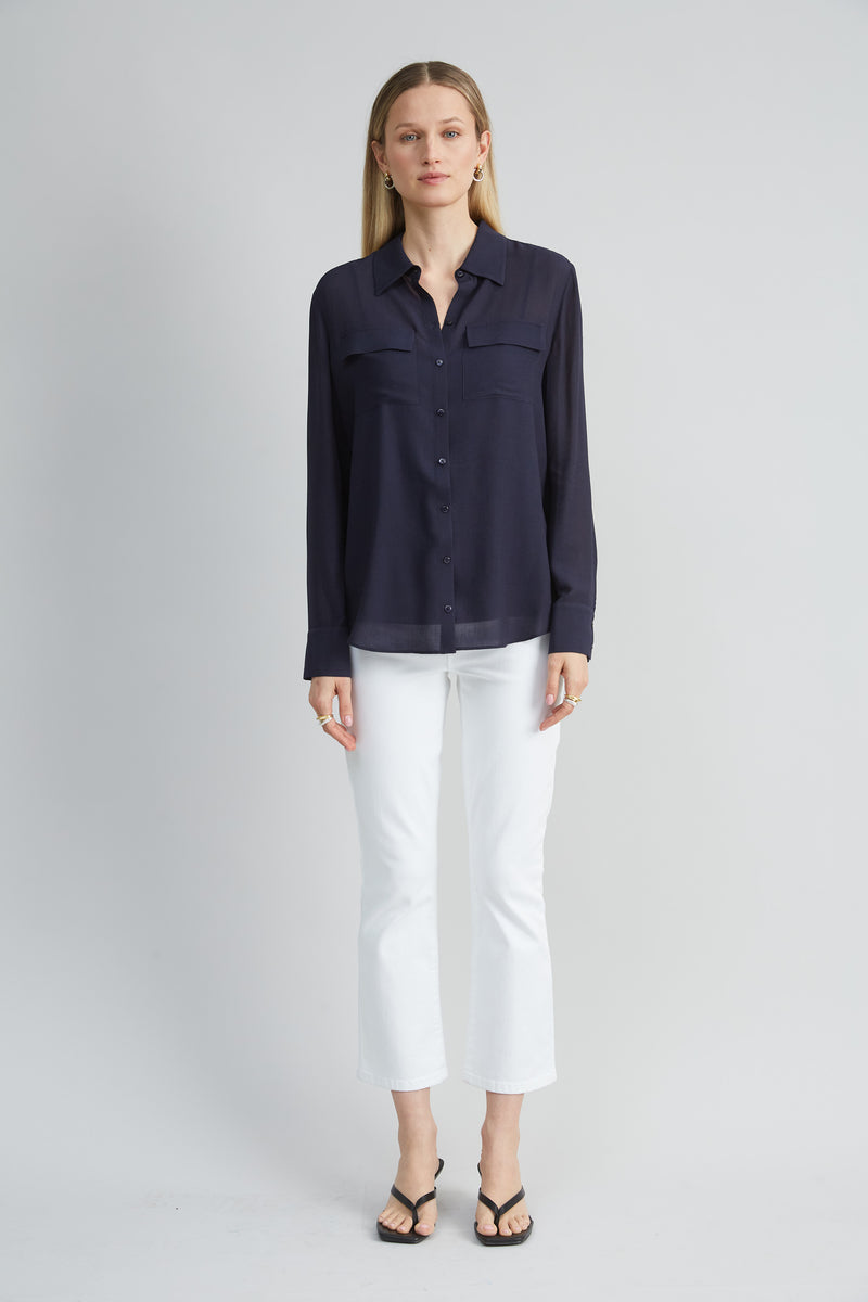 Silk Texture Utility Shirt