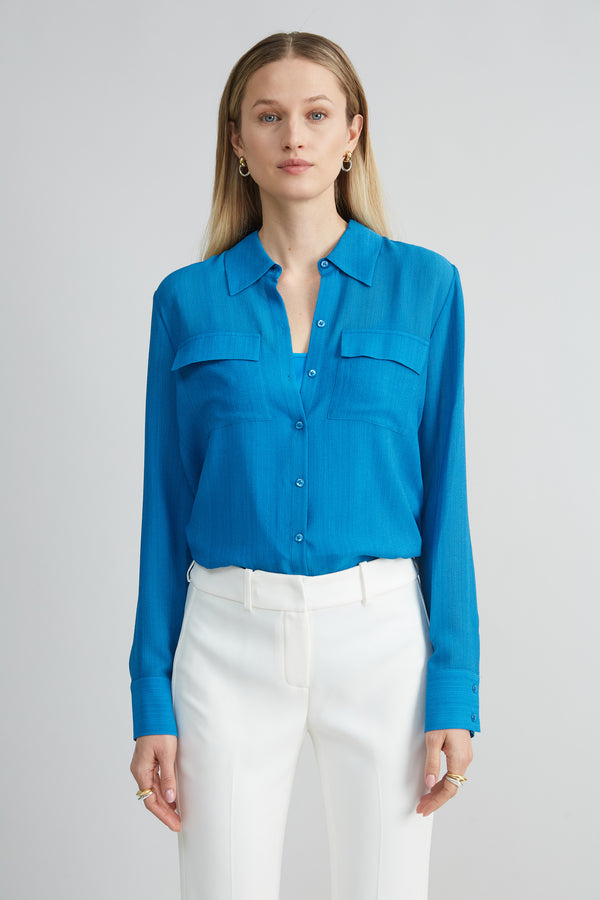 Silk Texture Utility Shirt