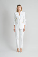 Linen Crest Button Blazer