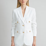 Linen Crest Button Blazer