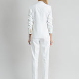 Linen Crest Button Blazer