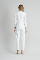 Linen Crest Button Blazer