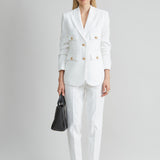 Linen Crest Button Blazer