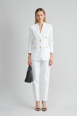 Linen Crest Button Blazer