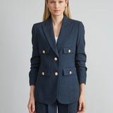 Linen Crest Button Blazer