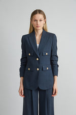 Linen Crest Button Blazer