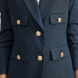 Linen Crest Button Blazer