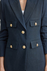 Linen Crest Button Blazer