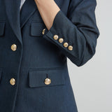 Linen Crest Button Blazer