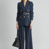 Linen Crest Button Blazer