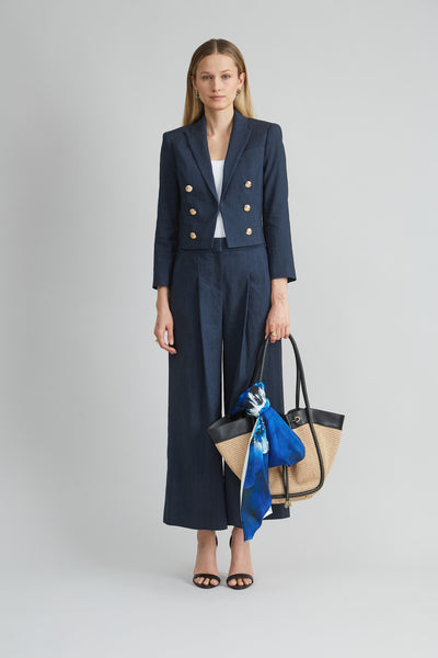 Cropped Linen Jacket Image 1