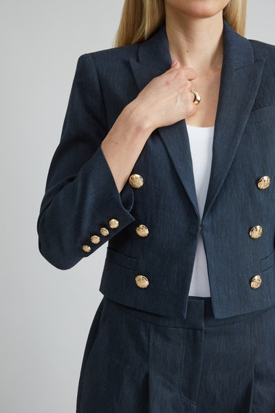 Cropped Linen Jacket Image 2