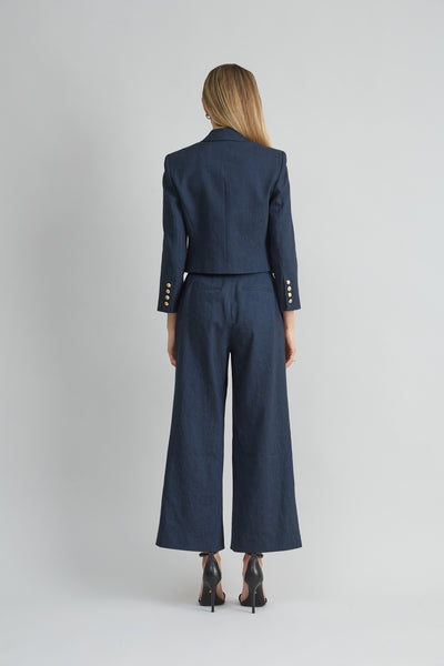 Cropped Linen Jacket Image 3