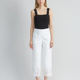 Linen Scallop Hem Pant