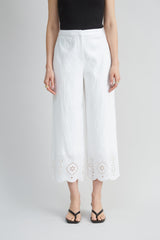 Linen Scallop Hem Pant