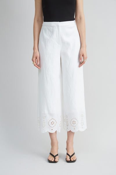 Linen Scallop Hem Pant Image 1