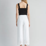 Linen Scallop Hem Pant