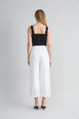 Linen Scallop Hem Pant