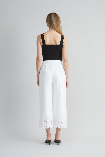 Linen Scallop Hem Pant Image 4
