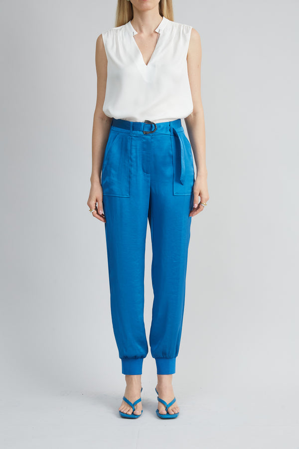 Satin Belted Cargo Pant