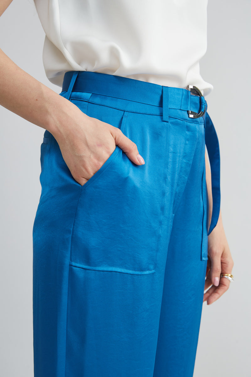 Satin Belted Cargo Pant