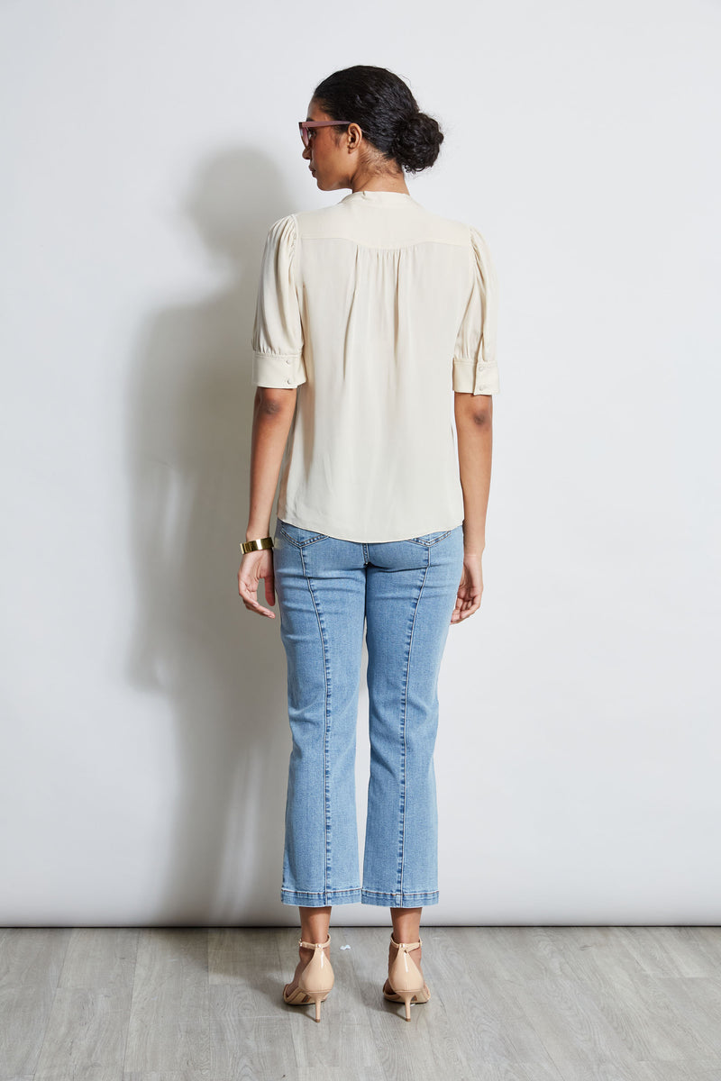Short Sleeve Silk Utility Shirt