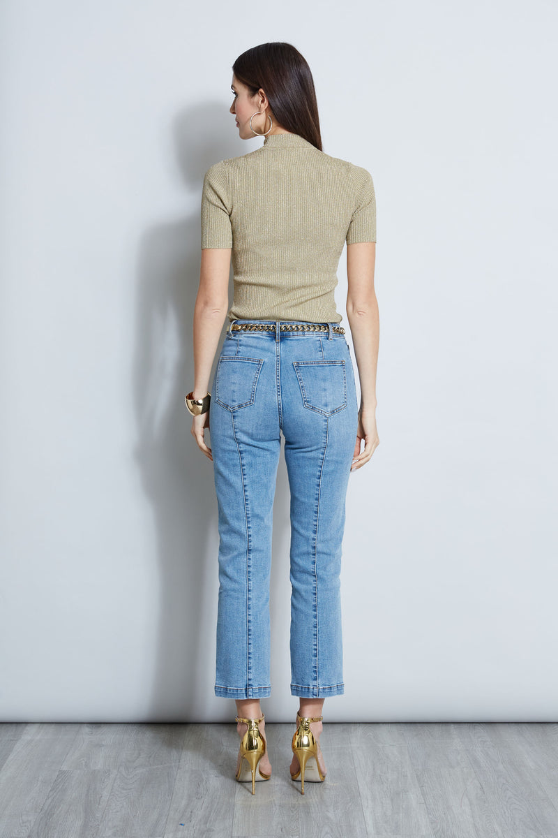 Slit Front Denim Pant