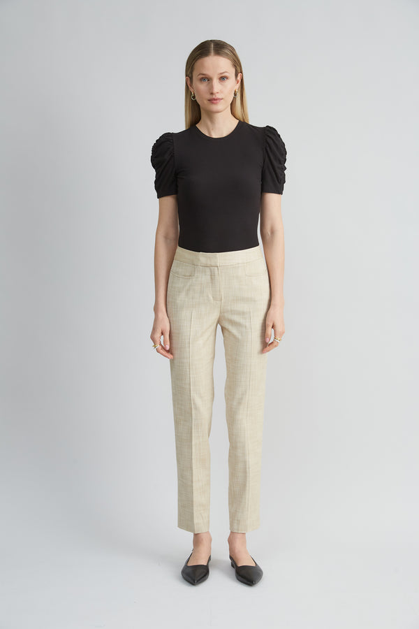 Puff Sleeve Rib Knit