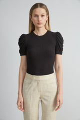 Puff Sleeve Rib Knit