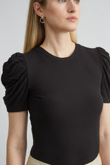 Puff Sleeve Rib Knit