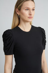 Puff Sleeve Rib Knit