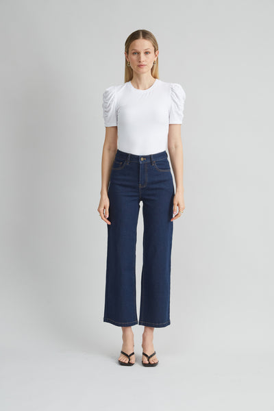 Puff Sleeve Rib Knit Image 2