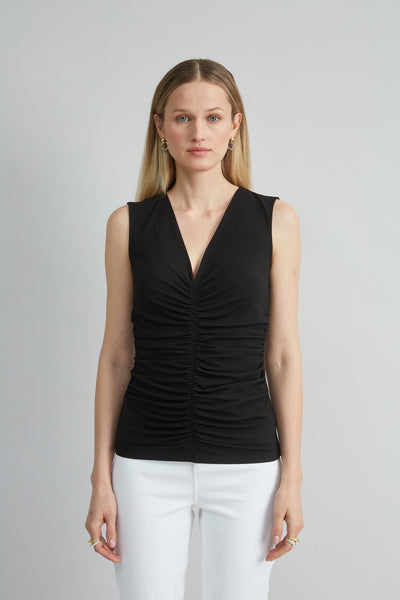 Ruched V-Neck Jersey Knit Image 1