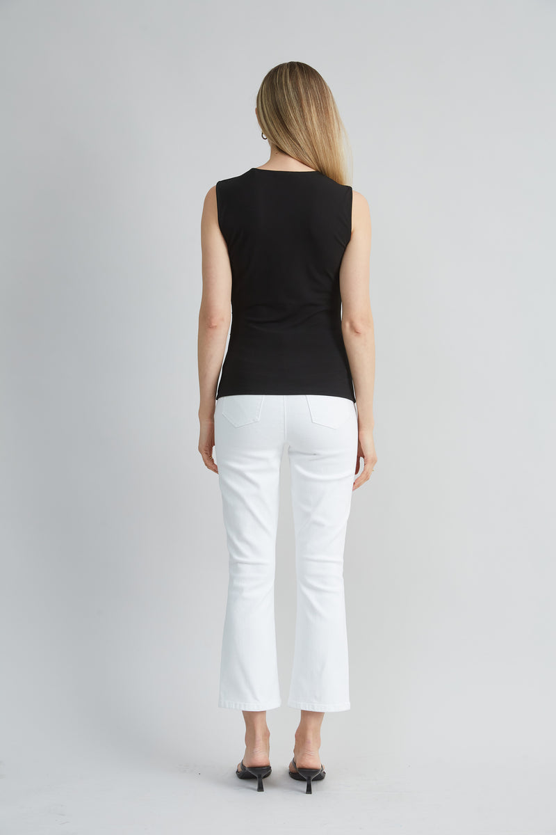 Ruched V-Neck Jersey Knit