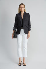 Ruched V-Neck Jersey Knit