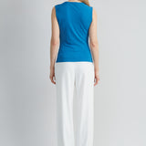 Ruched V-Neck Jersey Knit