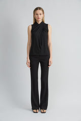 Sleeveless Twist Neck Knit