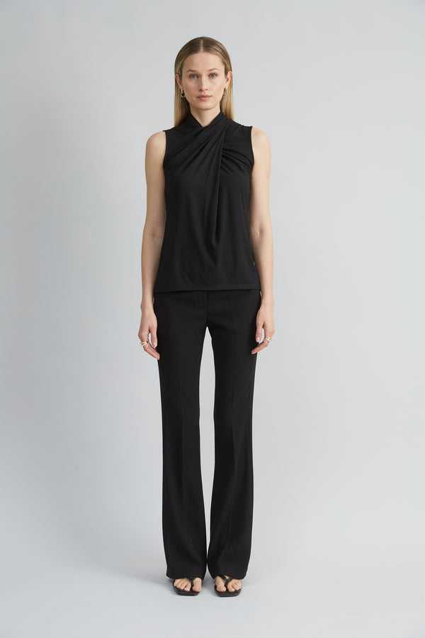Sleeveless Twist Neck Knit