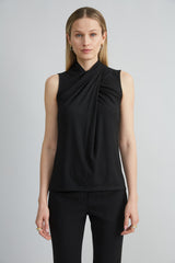 Sleeveless Twist Neck Knit