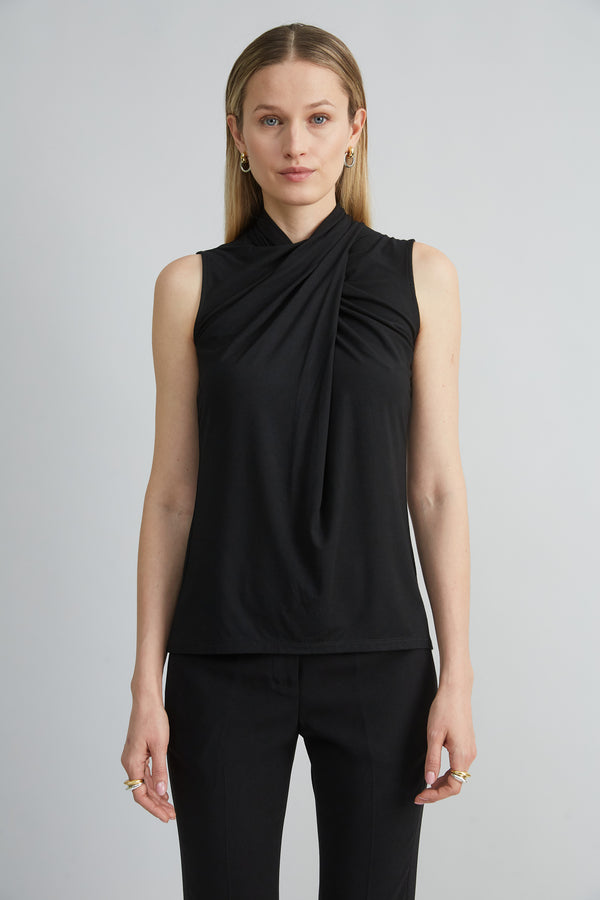 Sleeveless Twist Neck Knit