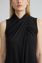 Sleeveless Twist Neck Knit