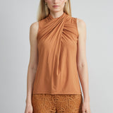 Sleeveless Twist Neck Knit