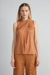 Sleeveless Twist Neck Knit
