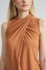 Sleeveless Twist Neck Knit