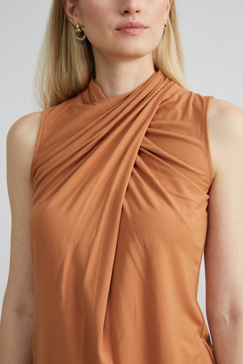 Sleeveless Twist Neck Knit