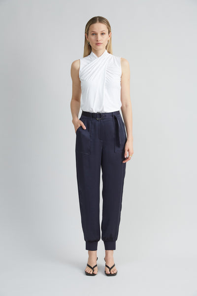 Satin Belted Cargo Pant Image 2