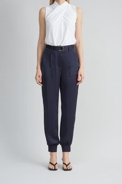 Satin Belted Cargo Pant Image 1