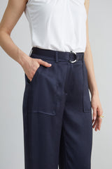 Satin Belted Cargo Pant
