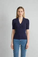 Short Sleeve Cable Twist Sweater