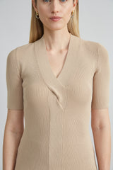Short Sleeve Cable Twist Sweater
